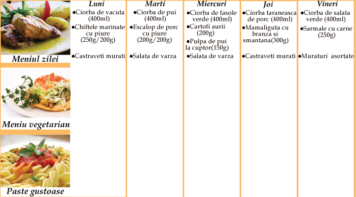 meniul zilei universal catering cluj